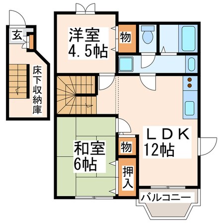 中沼山津 徒歩2分 2階の物件間取画像